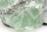 Green Cubic Fluorite Crystals with Phantoms - China #216329-2
